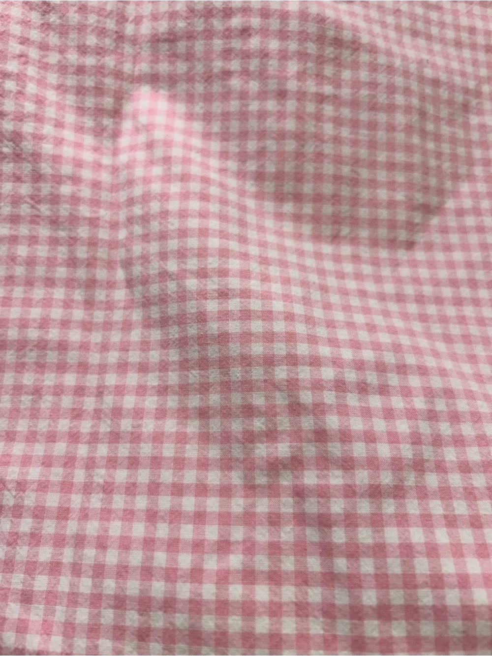 Pink White Gingham Full Flat Sheet Sewing Craft Fabric Cottagecore